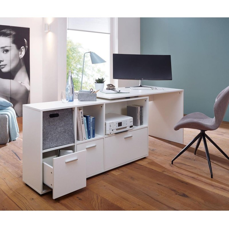 Mesa de Oficina MELINDA en Madera color Blanco