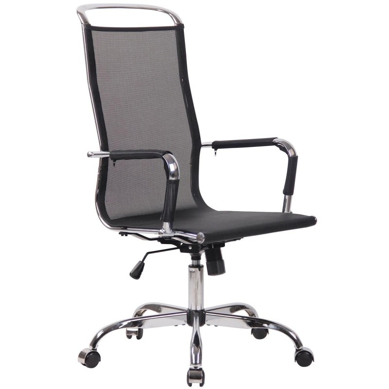 Silla de oficina SAMANTHA, estructura cromada, en malla negra