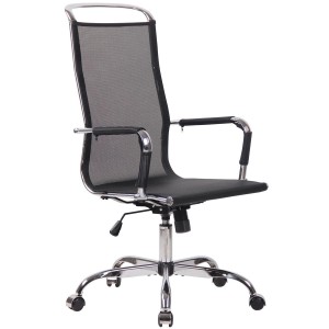 Silla de oficina SAMANTHA, estructura cromada, en malla negra
