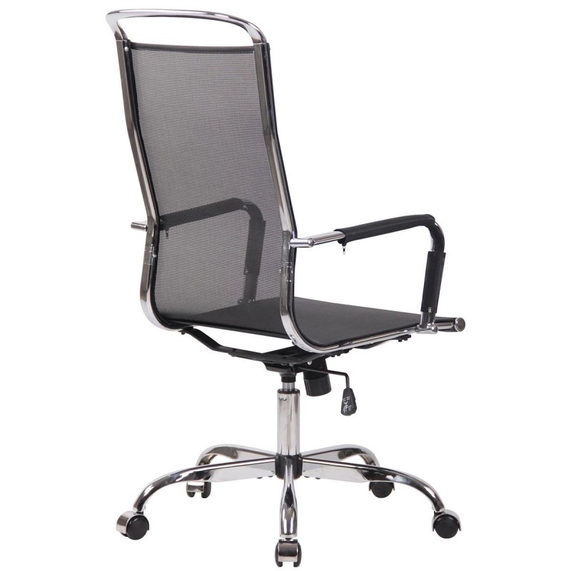 Silla de oficina SAMANTHA, estructura cromada, en malla negra