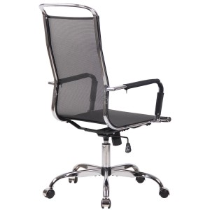 Silla de oficina SAMANTHA, estructura cromada, en malla negra