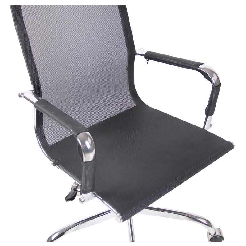 Silla de oficina SAMANTHA, estructura cromada, en malla negra