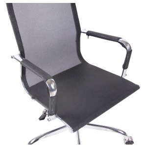 Silla de oficina SAMANTHA, estructura cromada, en malla negra