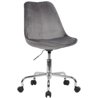 Silla de Oficina ARIEL, En Terciopelo, Color Gris