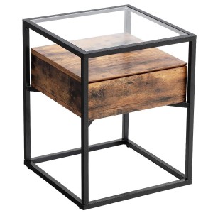 Mesa auxiliar KELLY, exclusivo diseño moderno, en madera color Marrón