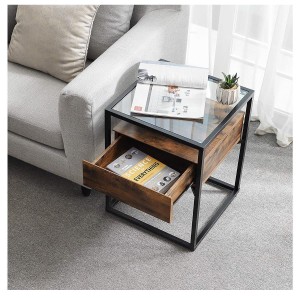 Mesa auxiliar KELLY, exclusivo diseño moderno, en madera color Marrón