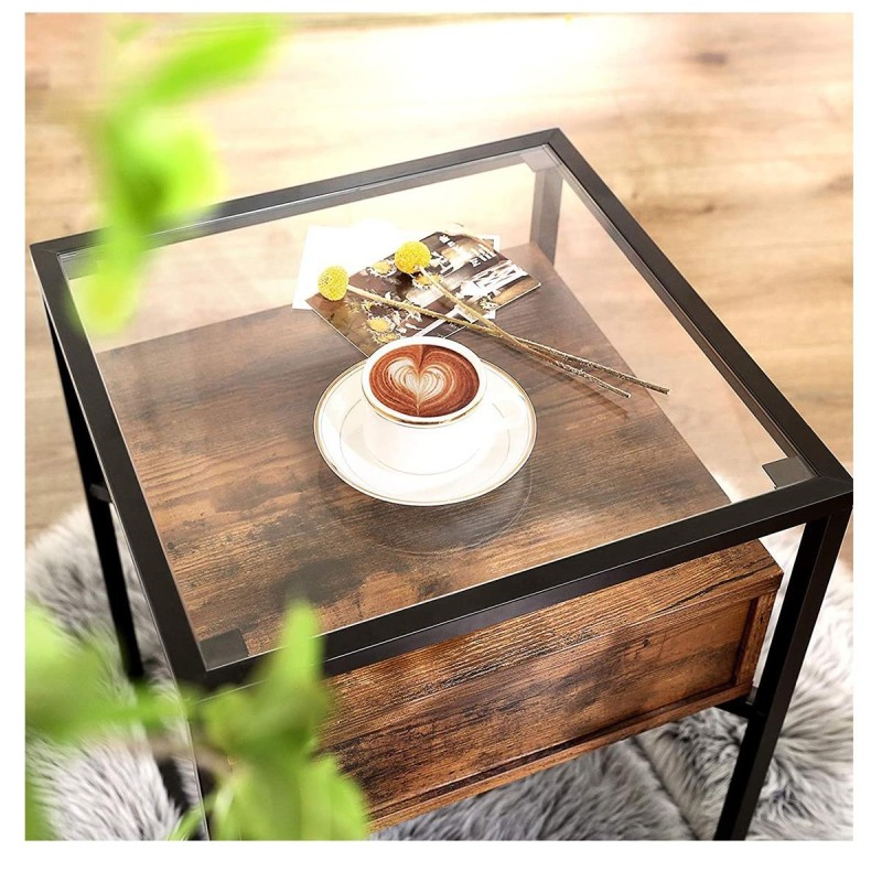 Mesa auxiliar KELLY, exclusivo diseño moderno, en madera color Marrón