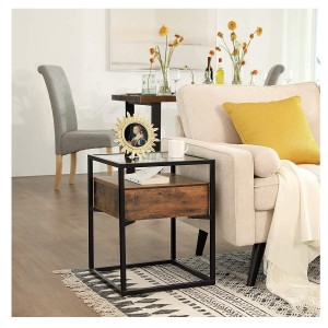 Mesa auxiliar KELLY, exclusivo diseño moderno, en madera color Marrón