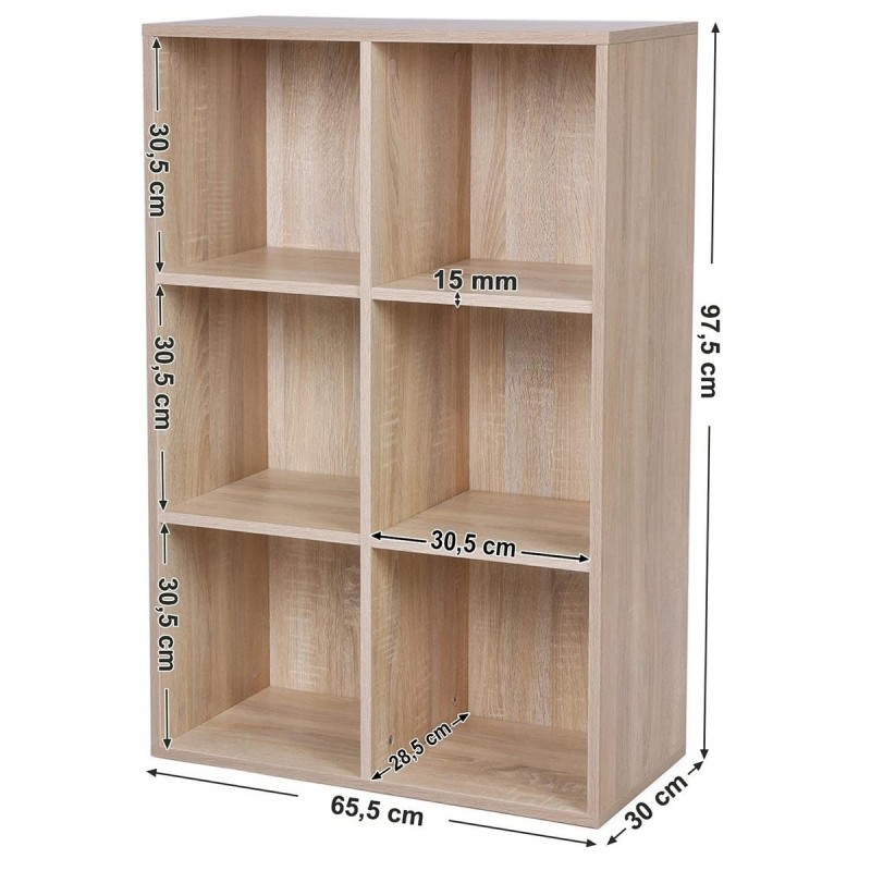 Estantería MONACO en Madera, color Roble