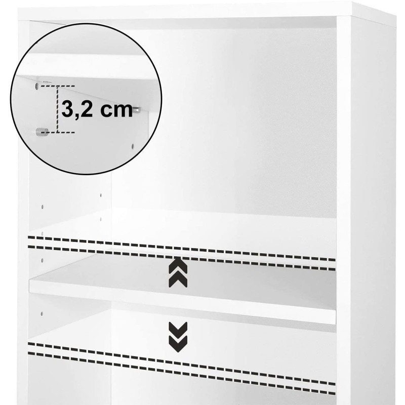 Estantería ARGUS, Diseño Moderno, en Madera color Blanco