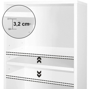 Estantería ARGUS, Diseño Moderno, en Madera color Blanco