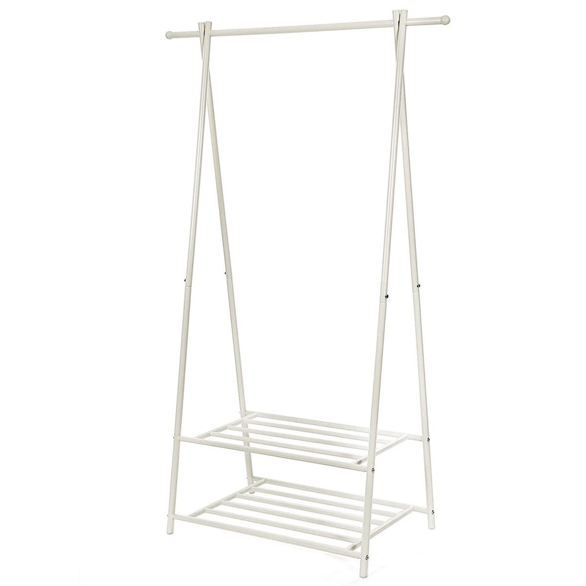 Perchero KOLUS, 87x41x155 cm, con Estantes, Estructura Metálica color Negro