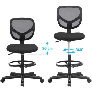 Silla de oficina MOKI, diseño moderno y funcional, en malla traspirable color negro