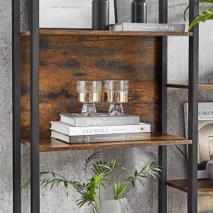 Estantería SELVA, en Metal y Madera, color Negro y Marrón Oscuro