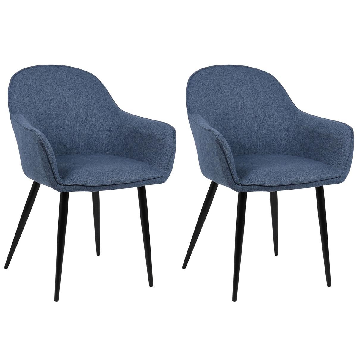 Lote de 2 Sillas de Confidente TAMARA, Diseño moderno y Sofisticado, en Tela color Negro