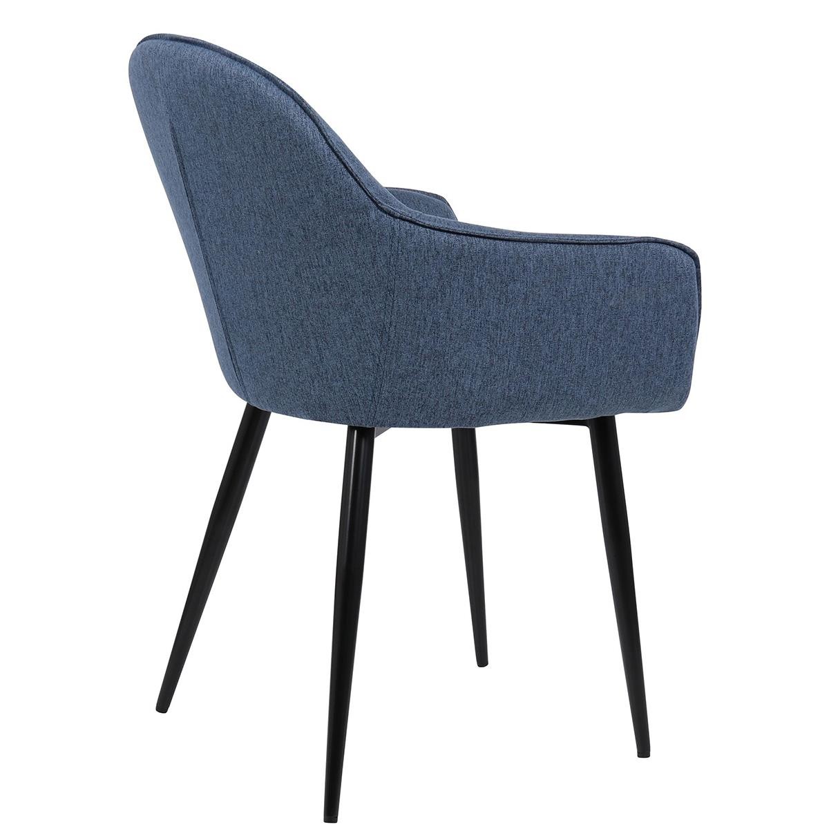 Lote de 2 Sillas de Confidente TAMARA, Diseño moderno y Sofisticado, en Tela color Negro