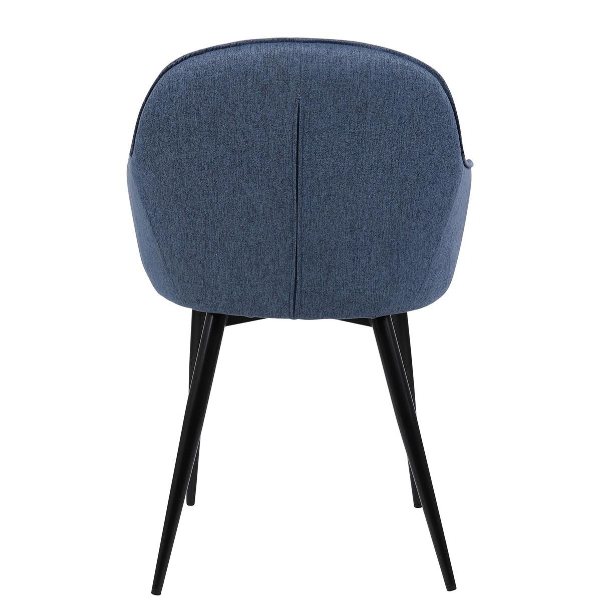 Lote de 2 Sillas de Confidente TAMARA, Diseño moderno y Sofisticado, en Tela color Negro