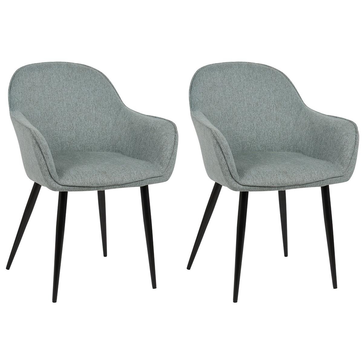 Lote de 2 Sillas de Confidente TAMARA, Diseño moderno y Sofisticado, en Tela color Negro