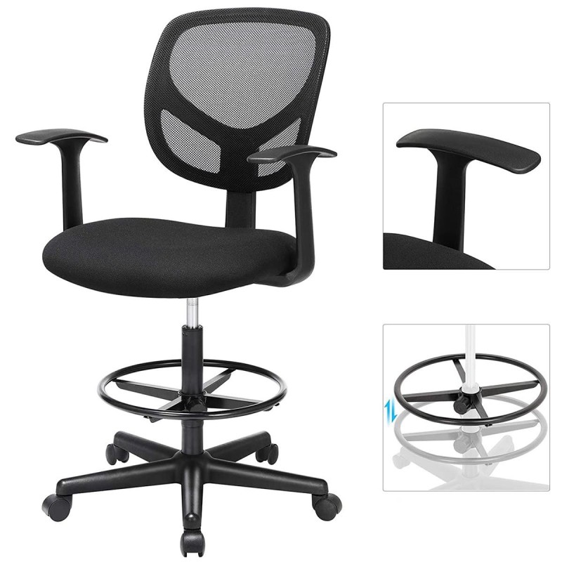 Silla de oficina MOKI PRO, Incluye Apoyabrazos, en malla traspirable color negro