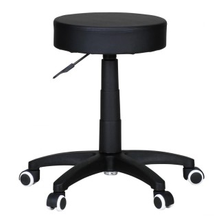 Taburete de trabajo ANDRY, en piel negra 2