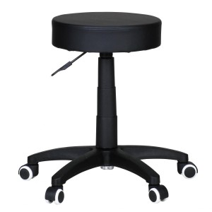 Taburete de trabajo ANDRY, en piel negra