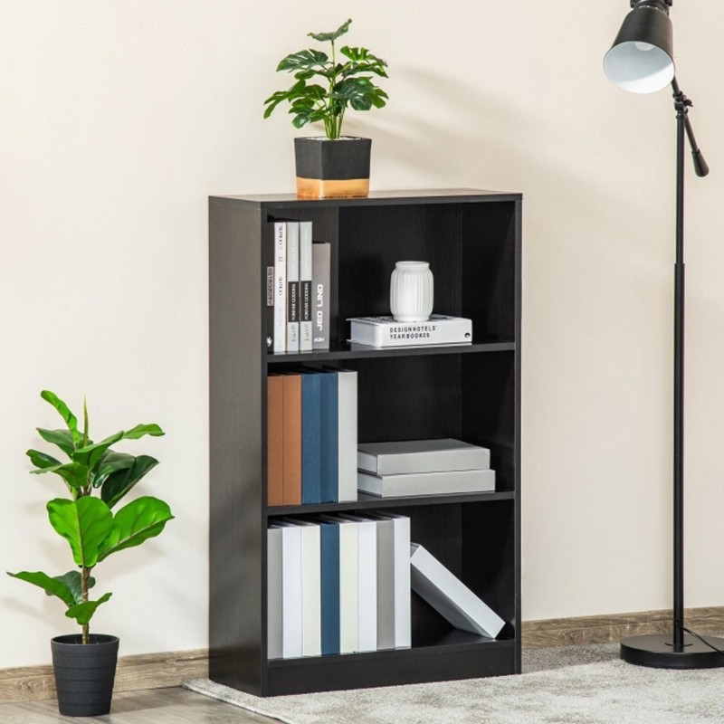 Estantería multiusos TOPYN, estilo sencillo y funcional, en Madera color Negro
