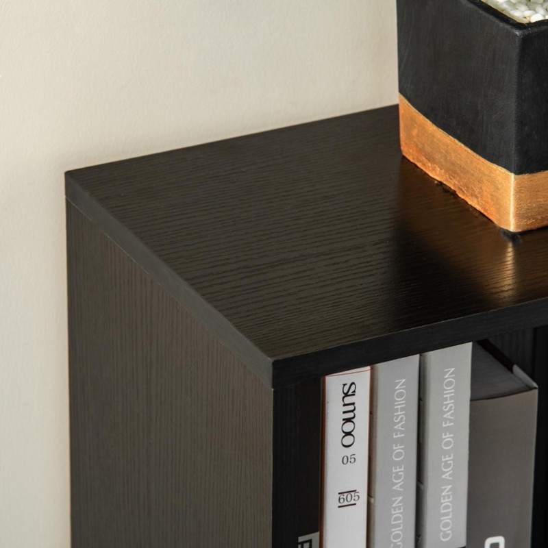 Estantería multiusos TOPYN, estilo sencillo y funcional, en Madera color Negro