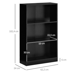 Estantería multiusos TOPYN, estilo sencillo y funcional, en Madera color Negro