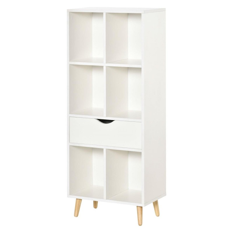 Estantería DELHI, Diseño Moderno, en Madera color Blanco