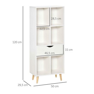 Estantería DELHI, Diseño Moderno, en Madera color Blanco