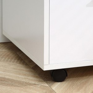 Mueble auxiliar con ruedas OLYMPIA, diseño moderno y funcional, en madera color Blanco