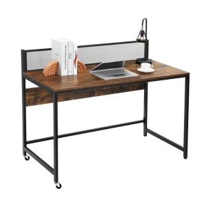 Mesa de Oficina MELTON, Estructura Metálica, Madera color Marrón Oscuro