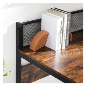 Mesa de Oficina MELTON, Estructura Metálica, Madera color Marrón Oscuro