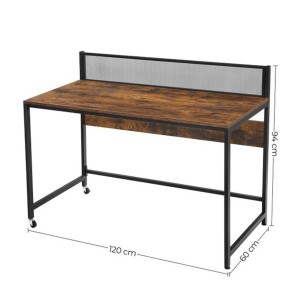 Mesa de Oficina MELTON, Estructura Metálica, Madera color Marrón Oscuro