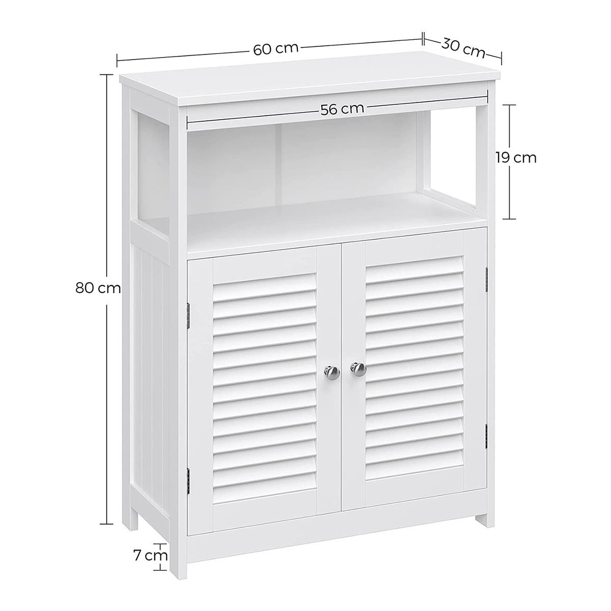 Armario Auxiliar GROMER, Dimensiones 60x30x80 cm, en Madera color Blanco