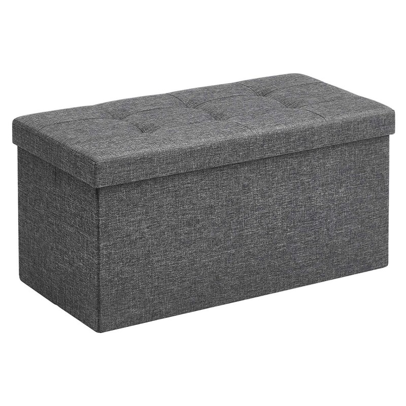 Banco con Almacenaje ENOCK, en Madera y Tela, color Gris Oscuro