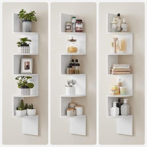 Estantería de pared LINSDAY, Diseño Moderno, en Madera color Negro