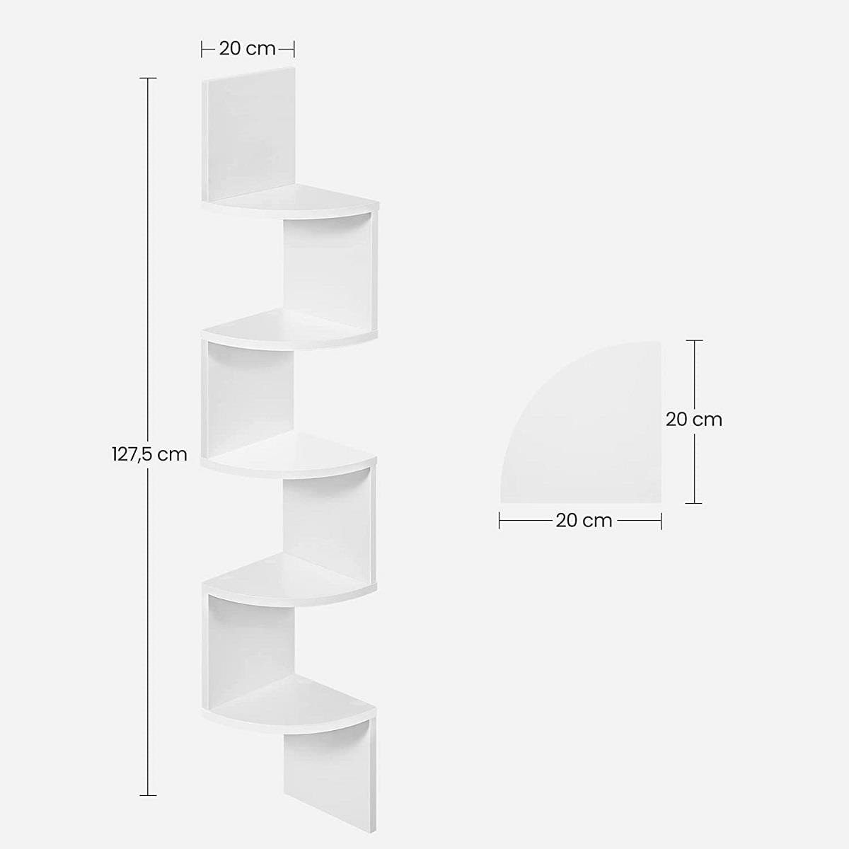 Estantería de pared LINSDAY, 20x20x127,5 cm, Diseño Moderno y Sofisticado, en Madera color Negro