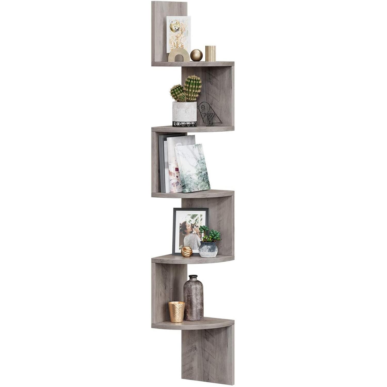 Estantería de pared LINSDAY, 20x20x127,5 cm, Diseño Moderno y Sofisticado, en Madera color Negro