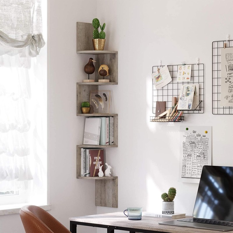 Estantería de pared LINSDAY, Diseño Moderno, en Madera color Negro