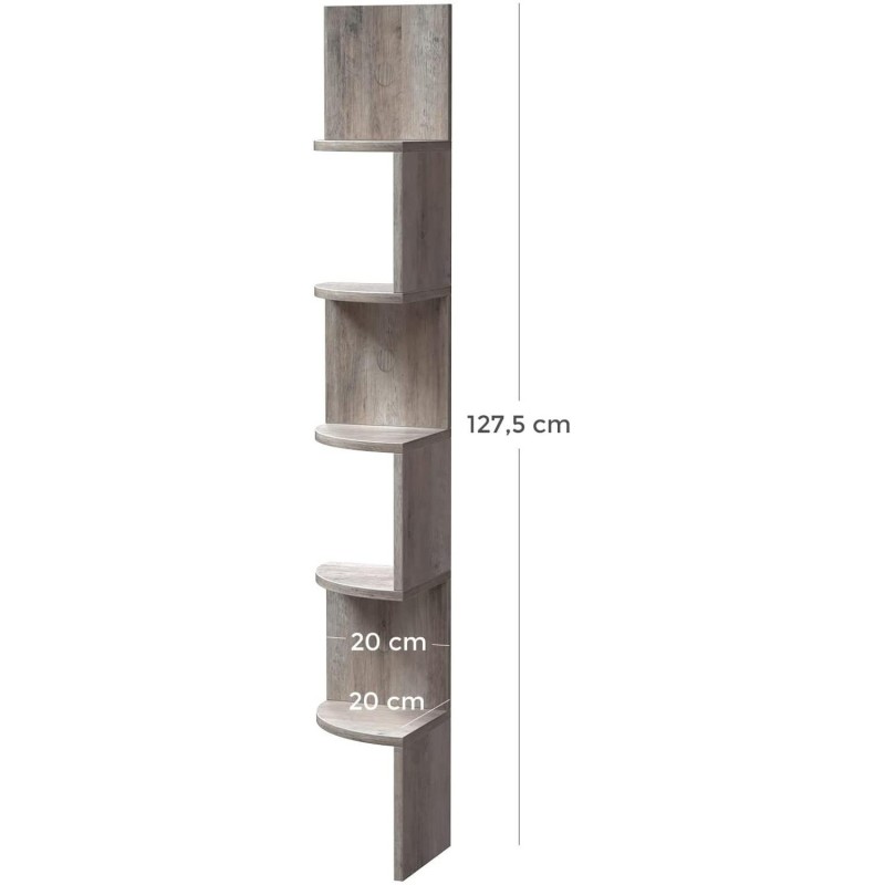 Estantería de pared LINSDAY, Diseño Moderno, en Madera color Negro