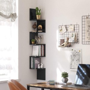 Estantería de pared LINSDAY, Diseño Moderno, en Madera color Negro