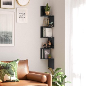 Estantería de pared LINSDAY, Diseño Moderno, en Madera color Negro