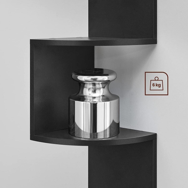 Estantería de pared LINSDAY, Diseño Moderno, en Madera color Negro