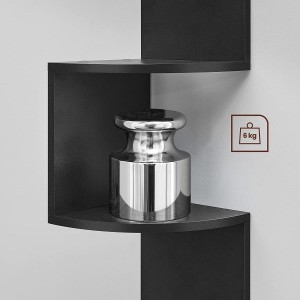 Estantería de pared LINSDAY, Diseño Moderno, en Madera color Negro