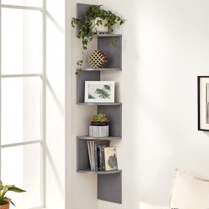 Estantería de pared LINSDAY, Diseño Moderno, en Madera color Negro