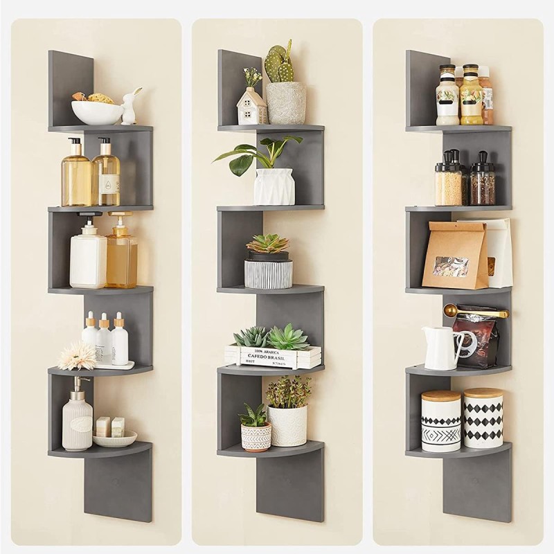 Estantería de pared LINSDAY, Diseño Moderno, en Madera color Negro