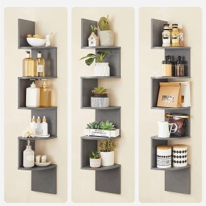 Estantería de pared LINSDAY, Diseño Moderno, en Madera color Negro