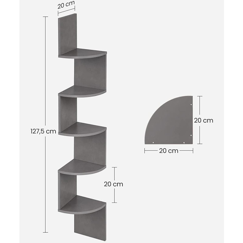 Estantería de pared LINSDAY, Diseño Moderno, en Madera color Negro