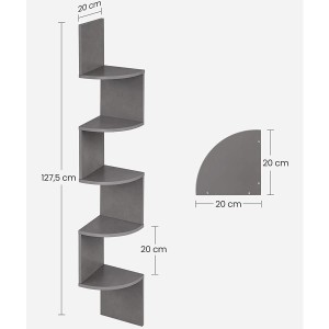 Estantería de pared LINSDAY, Diseño Moderno, en Madera color Negro